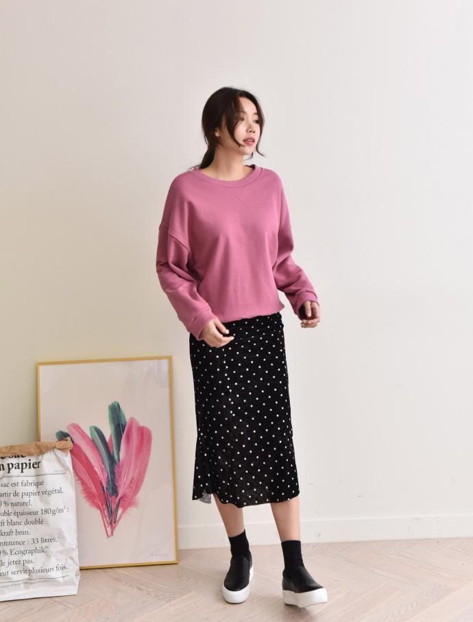 Velvet Dot Mermaid Skirt Banding Long Winter Long 