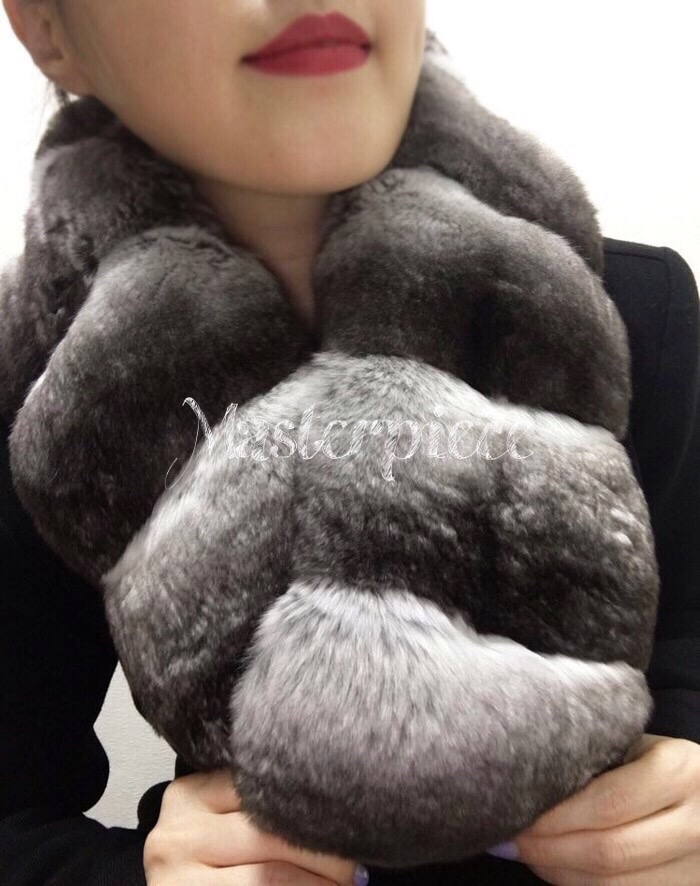 M Chinchilla muffler Black label Luxury look Luxur