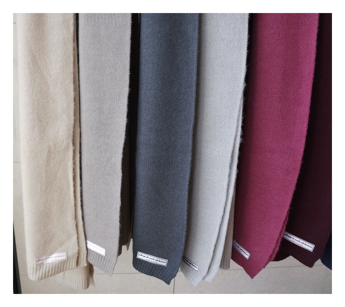 Basic Knit Muffler Winter Long Long-sleeved urban 