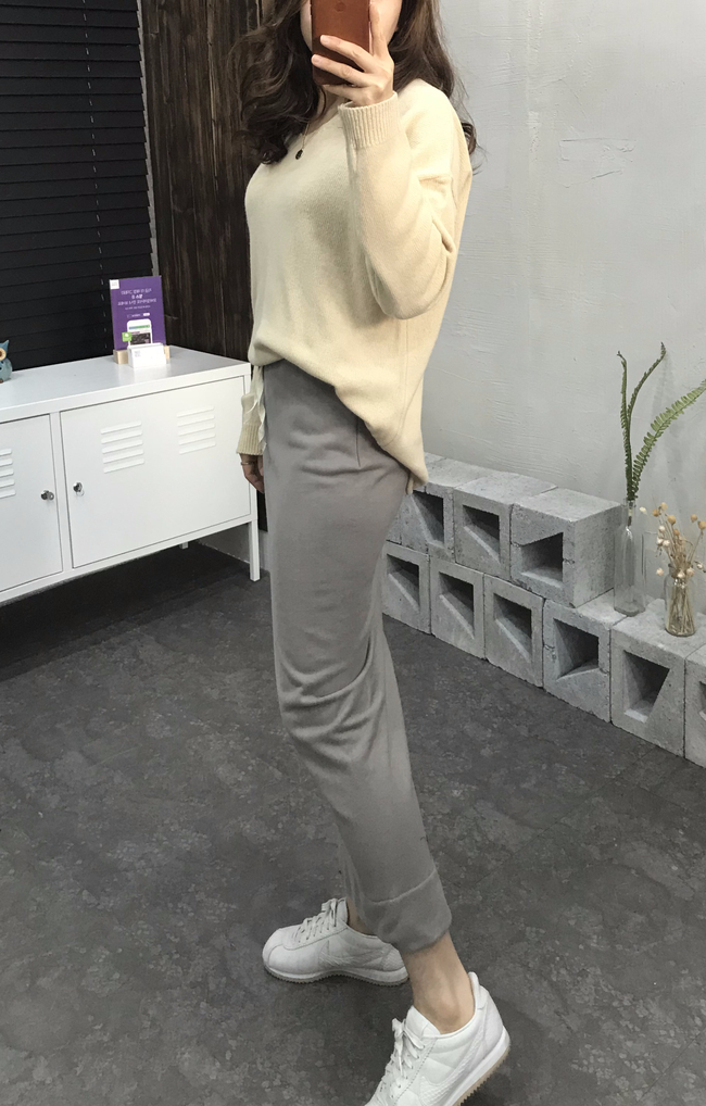 Cotton bending long skirt 2 color 30 women's sh