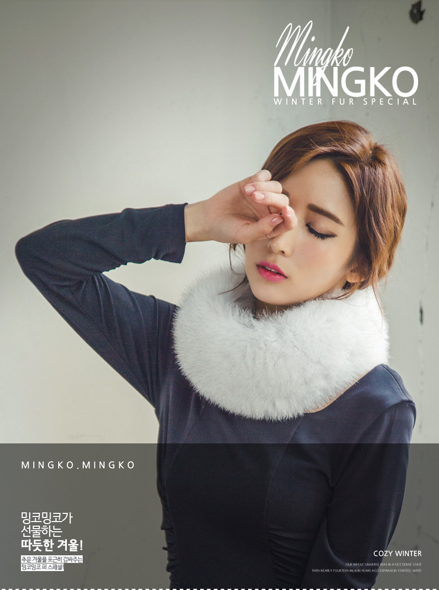 Ming Coming Nose Saga Fox Fur Muffler Mink Raccoon