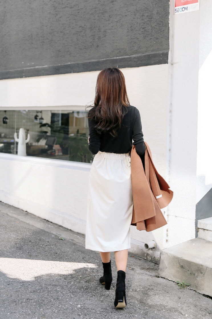 Button long skirt SUIA Unique new student coordina