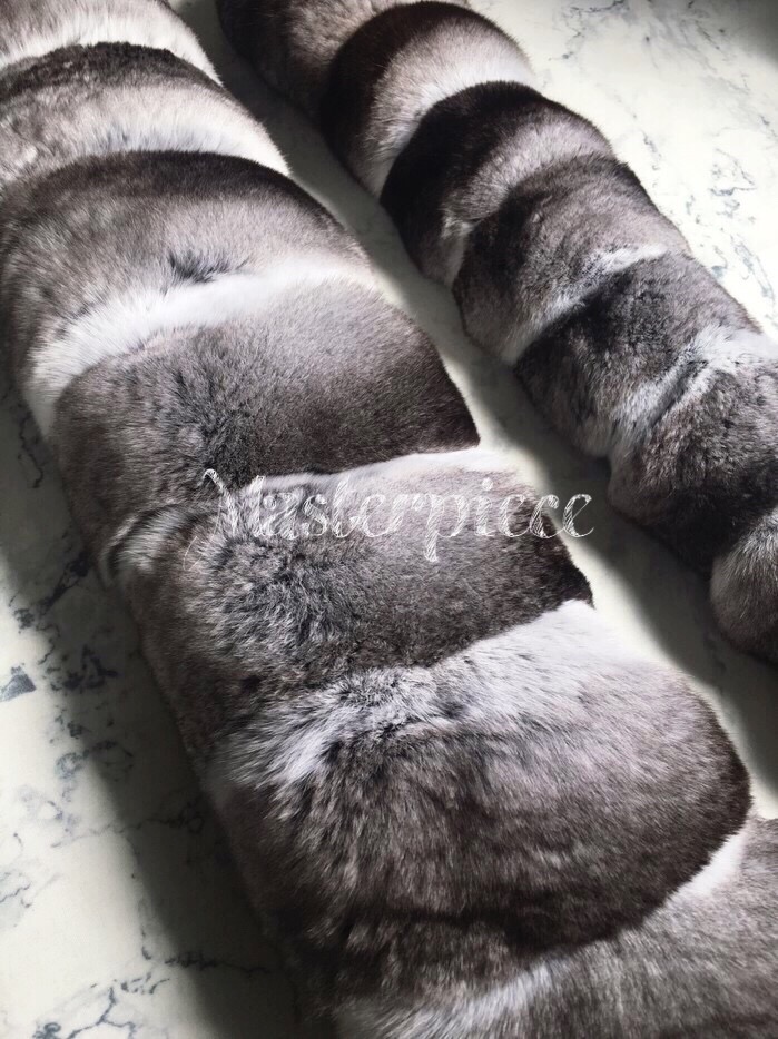 M Chinchilla muffler Black label Luxury look Luxur