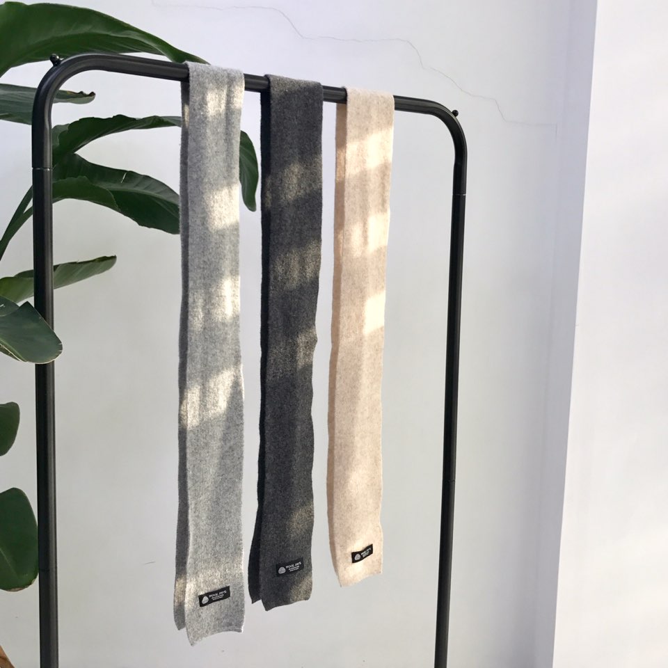 Simple Wool Shawl Muffler Basic Couple Petite Unis