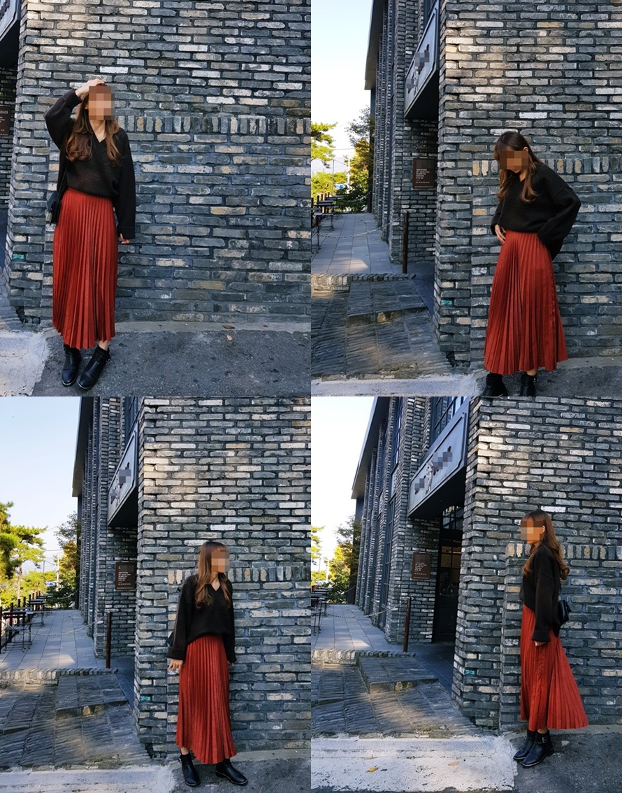 Pleated Pleated Long Skirt 3color Sun My Way Metal