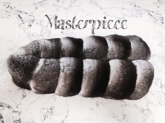 M Chinchilla muffler Black label Luxury look Luxur