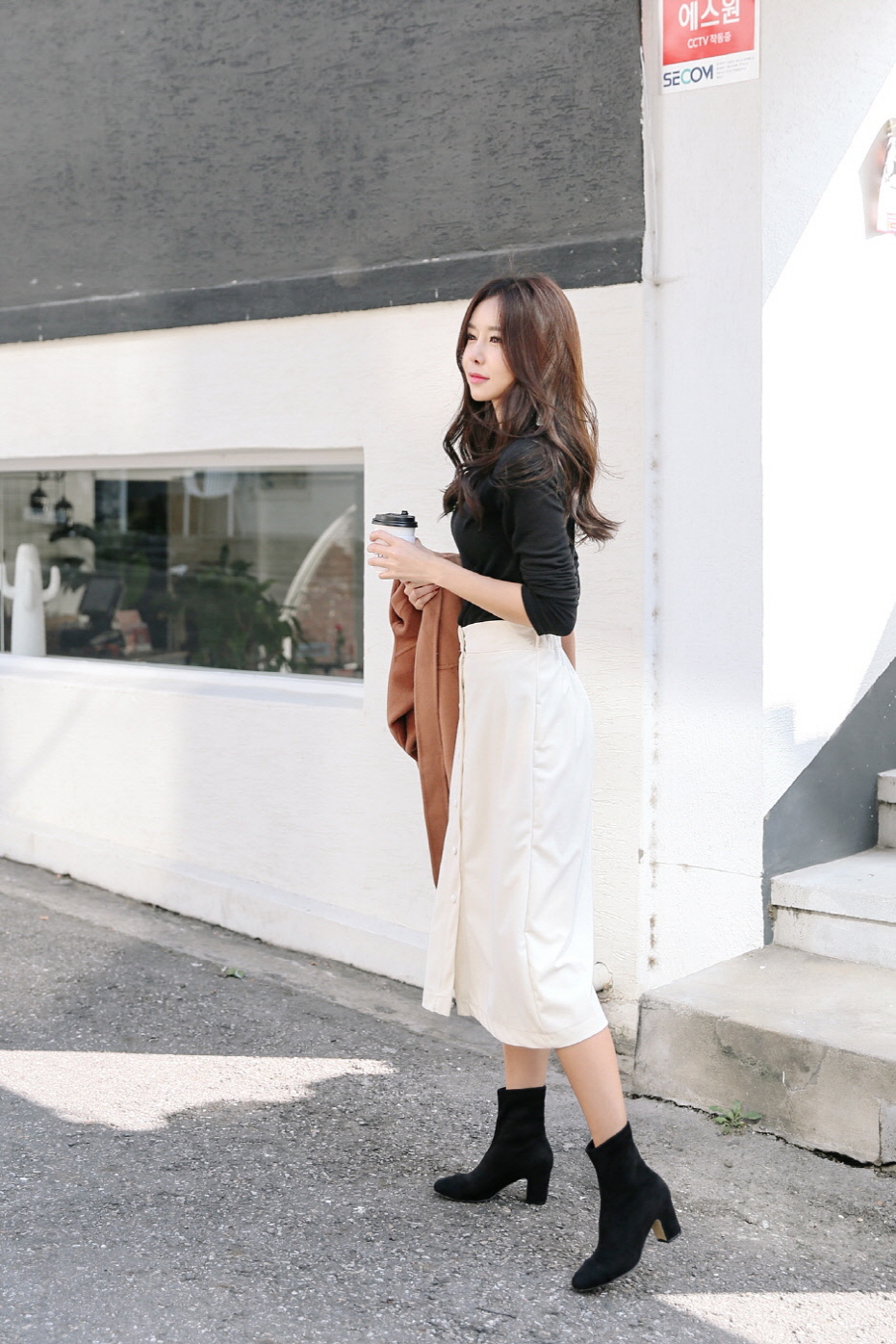 Button long skirt SUIA Unique new student coordina