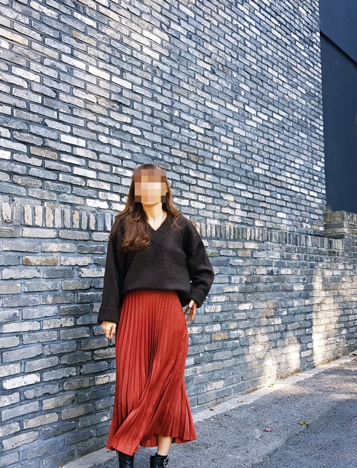 Pleated Pleated Long Skirt 3color Sun My Way Metal
