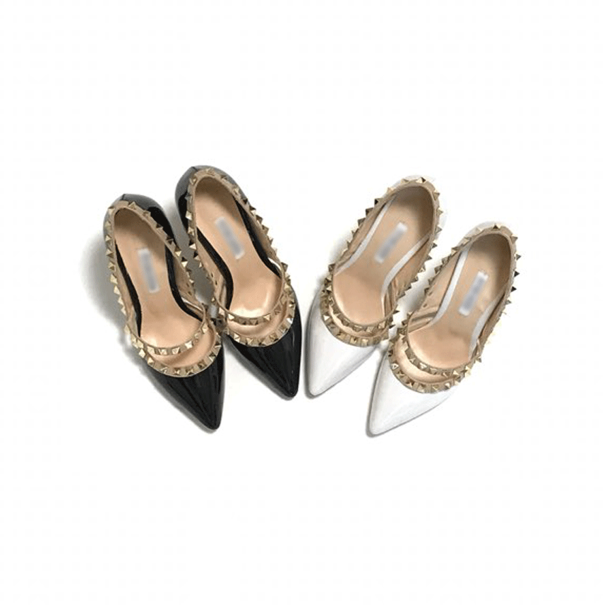 Rock Studded Hill Stiletto Heel Pumps 9cm Heel 9cm