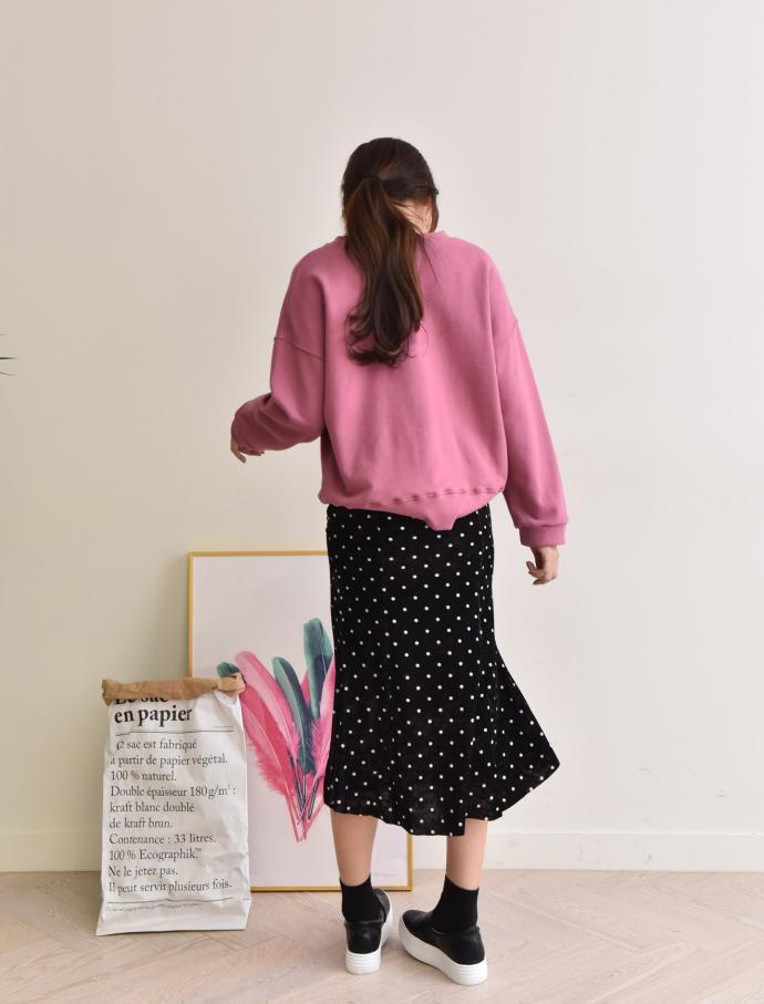 Velvet Dot Mermaid Skirt Banding Long Winter Long 