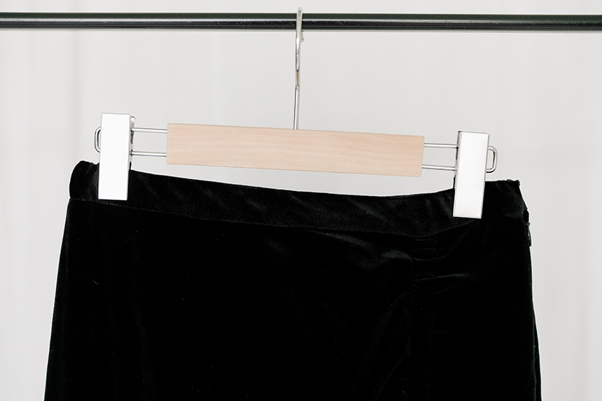 Velvet shirring long skirt 3colors easy to look in