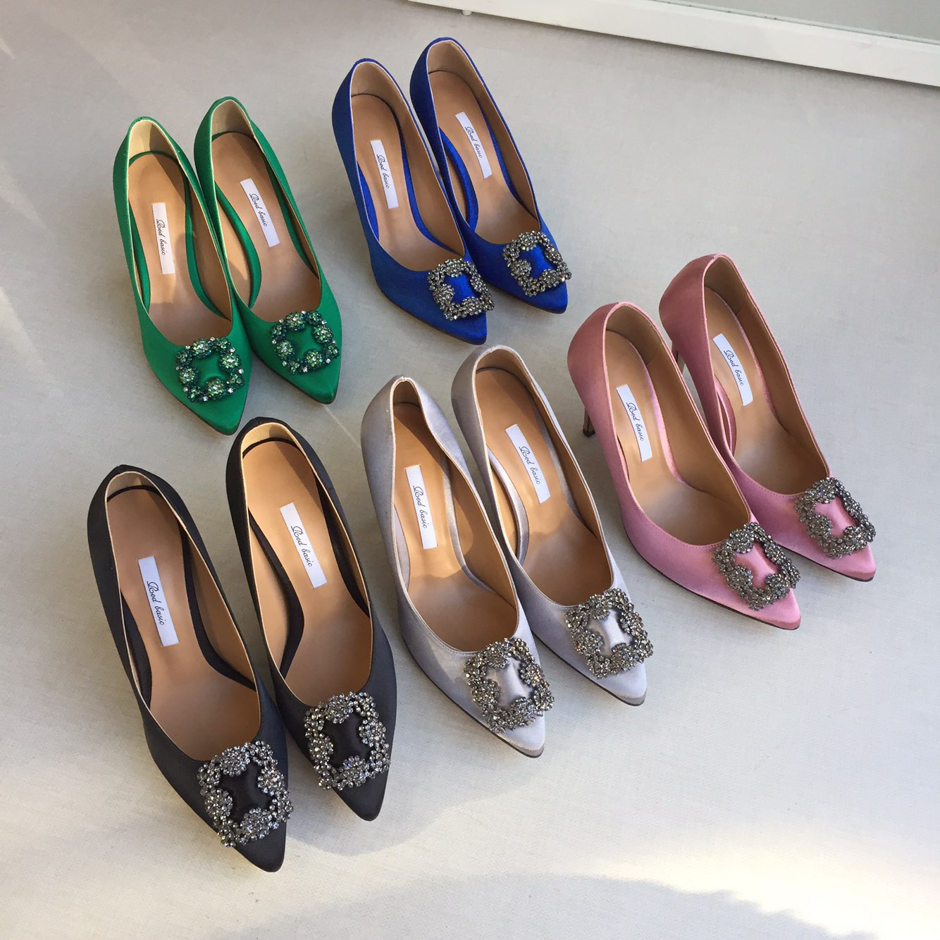 Handmade satin stiletto heel 9cm 5 color jewelry o