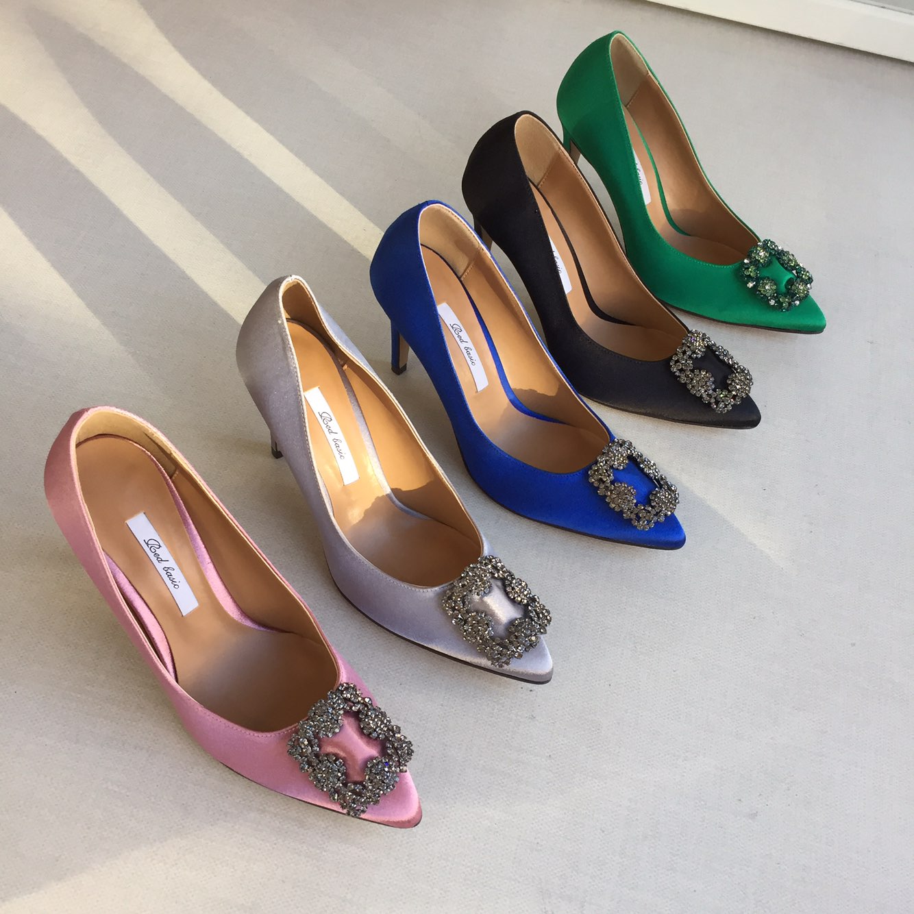 Handmade satin stiletto heel 9cm 5 color jewelry o