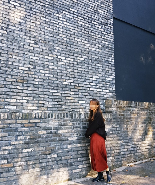 Pleated Pleated Long Skirt 3color Sun My Way Metal