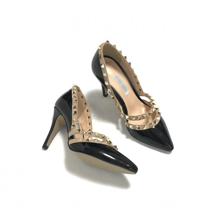 Rock Studded Hill Stiletto Heel Pumps 9cm Heel 9cm