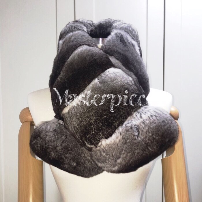 M Chinchilla muffler Black label Luxury look Luxur