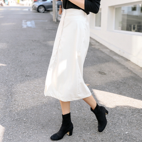 Button long skirt SUIA Unique new student coordina