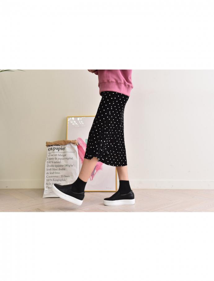 Velvet Dot Mermaid Skirt Banding Long Winter Long 