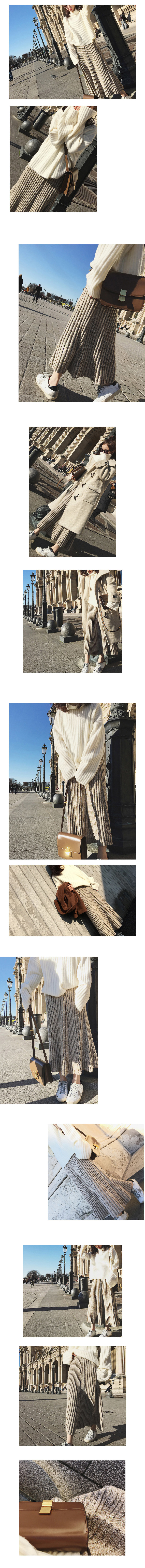 ★ Same day shipping ★ ★ Friar Knit long skirt Beig