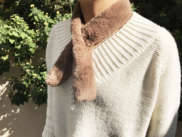 Fake Muffler Mink Rex Petite Shawl