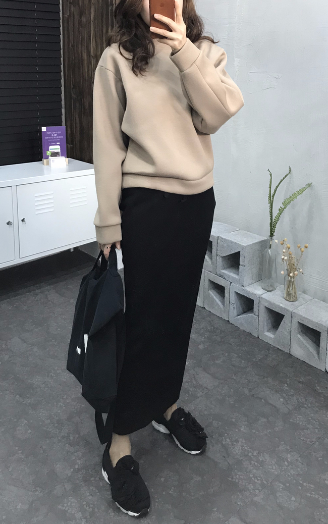 Cotton bending long skirt 2 color 30 women's sh