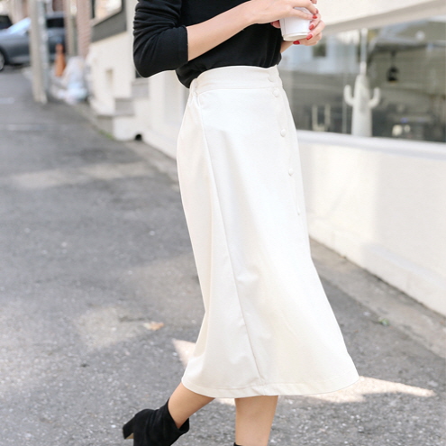 Button long skirt SUIA Unique new student coordina