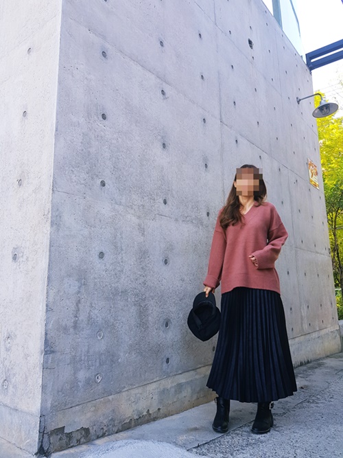 Pleated Pleated Long Skirt 3color Sun My Way Metal