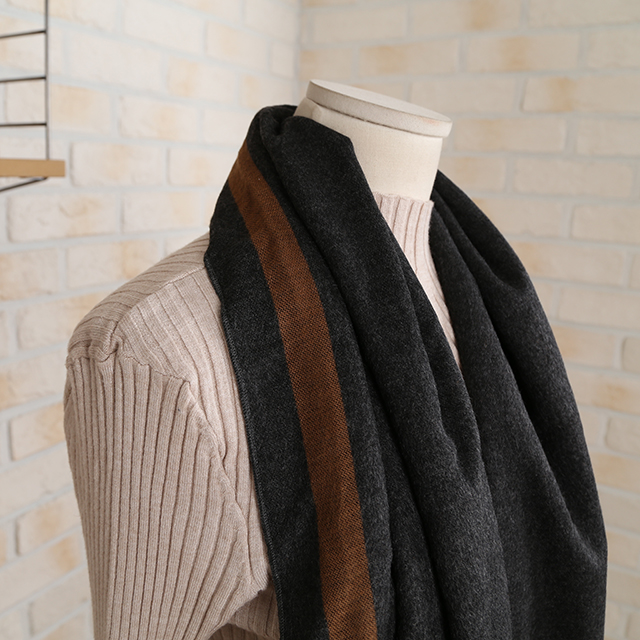 Two-sided color cashmere touch muffler men women c