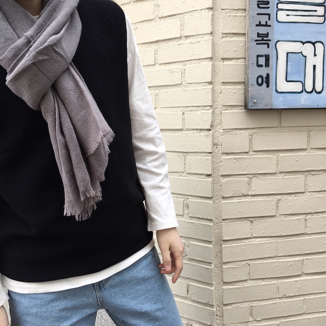 Unisex public muffler girl plain 4color Simple cle