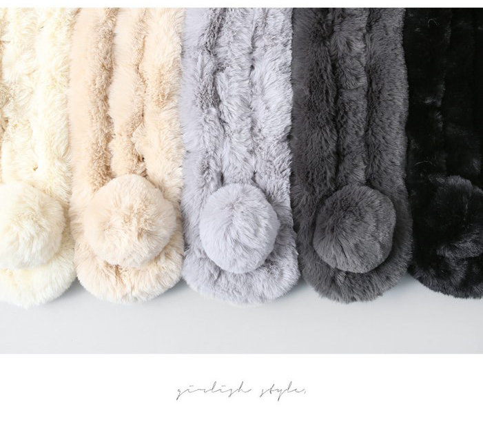 Petite Fake Rabbit Fur Puff Muffler Mink Winter Sh