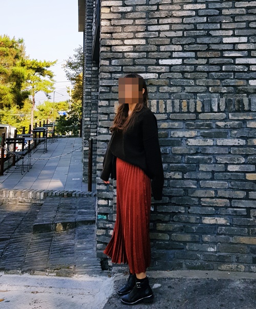 Pleated Pleated Long Skirt 3color Sun My Way Metal