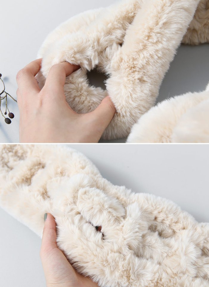 Petite Fake Rabbit Fur Puff Muffler Mink Winter Sh