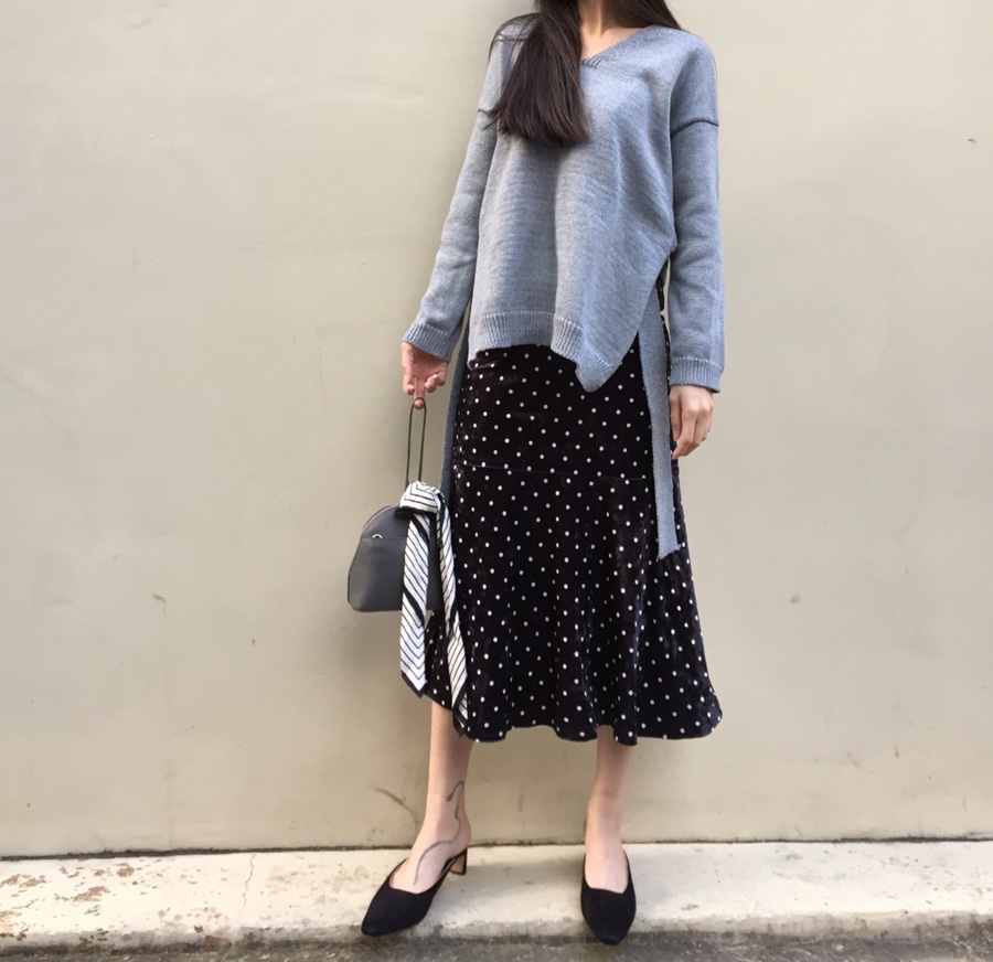 Velvet dot long skirt ajapdlemtmzjxm ajapdlemclak 