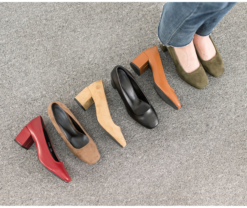 Square Square Shaft Simple Pumps 5.5cm Daily Shoe 