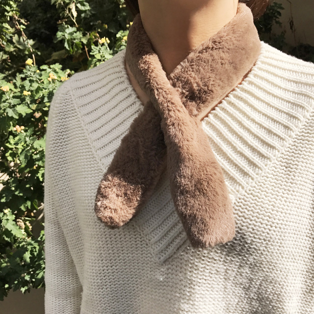 Fake Muffler Mink Rex Petite Shawl