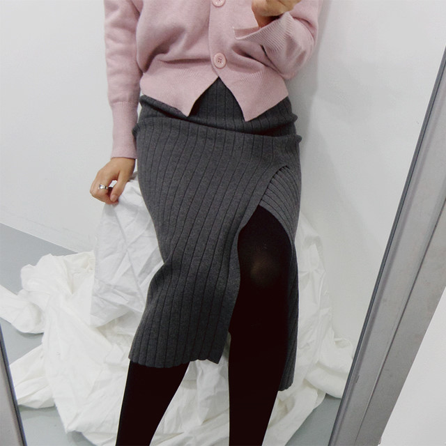 Dotom warm long knit skirt Midi Goliath H line dat