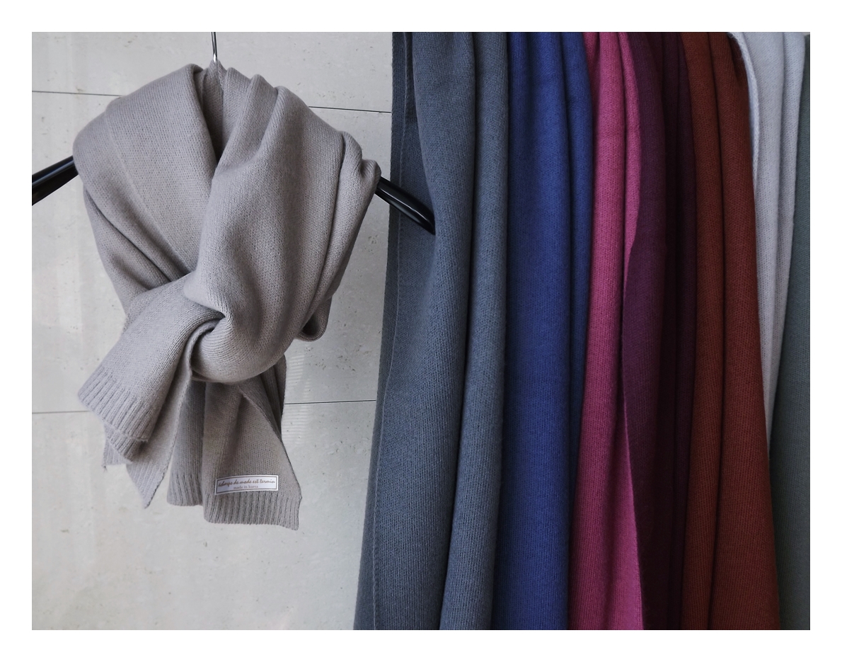 Basic Knit Muffler Winter Long Long-sleeved urban 