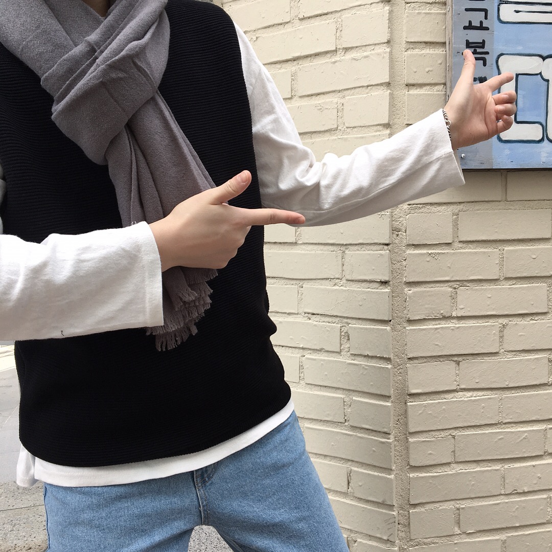 Unisex public muffler girl plain 4color Simple cle