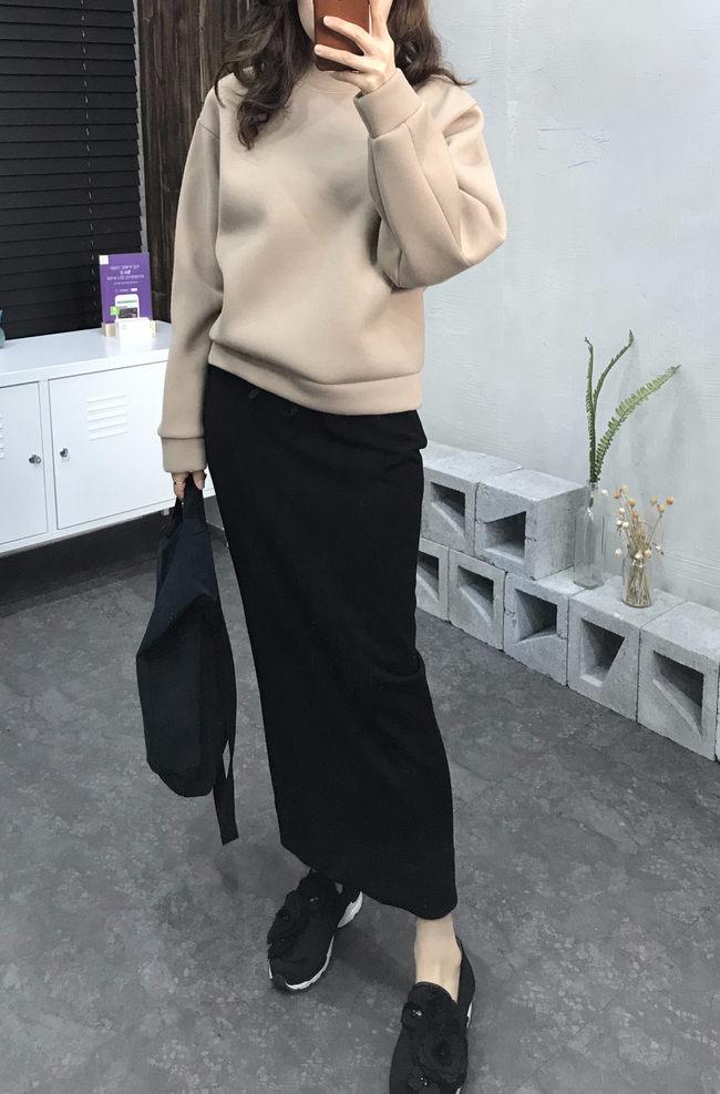 Cotton bending long skirt 2 color 30 women's sh