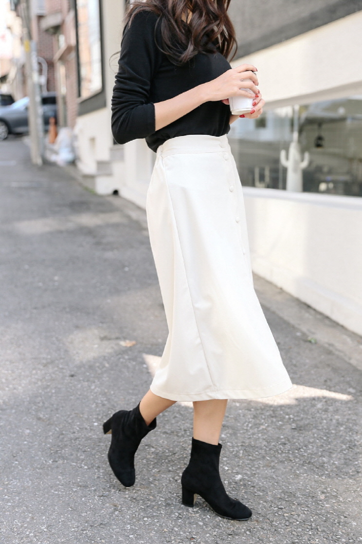 Button long skirt SUIA Unique new student coordina