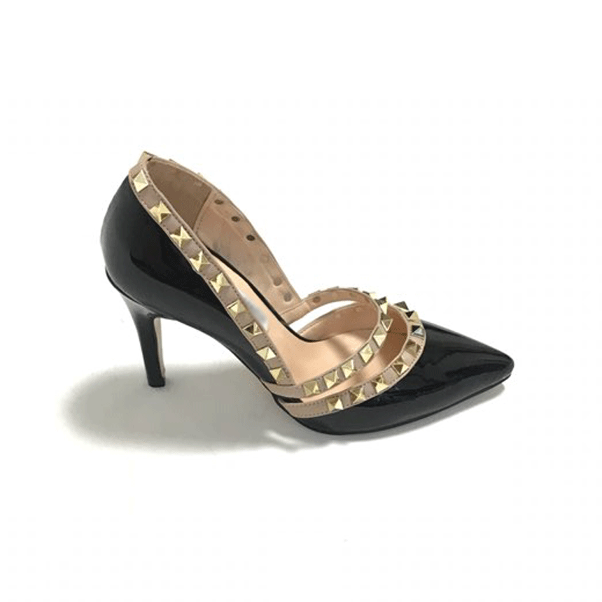 Rock Studded Hill Stiletto Heel Pumps 9cm Heel 9cm