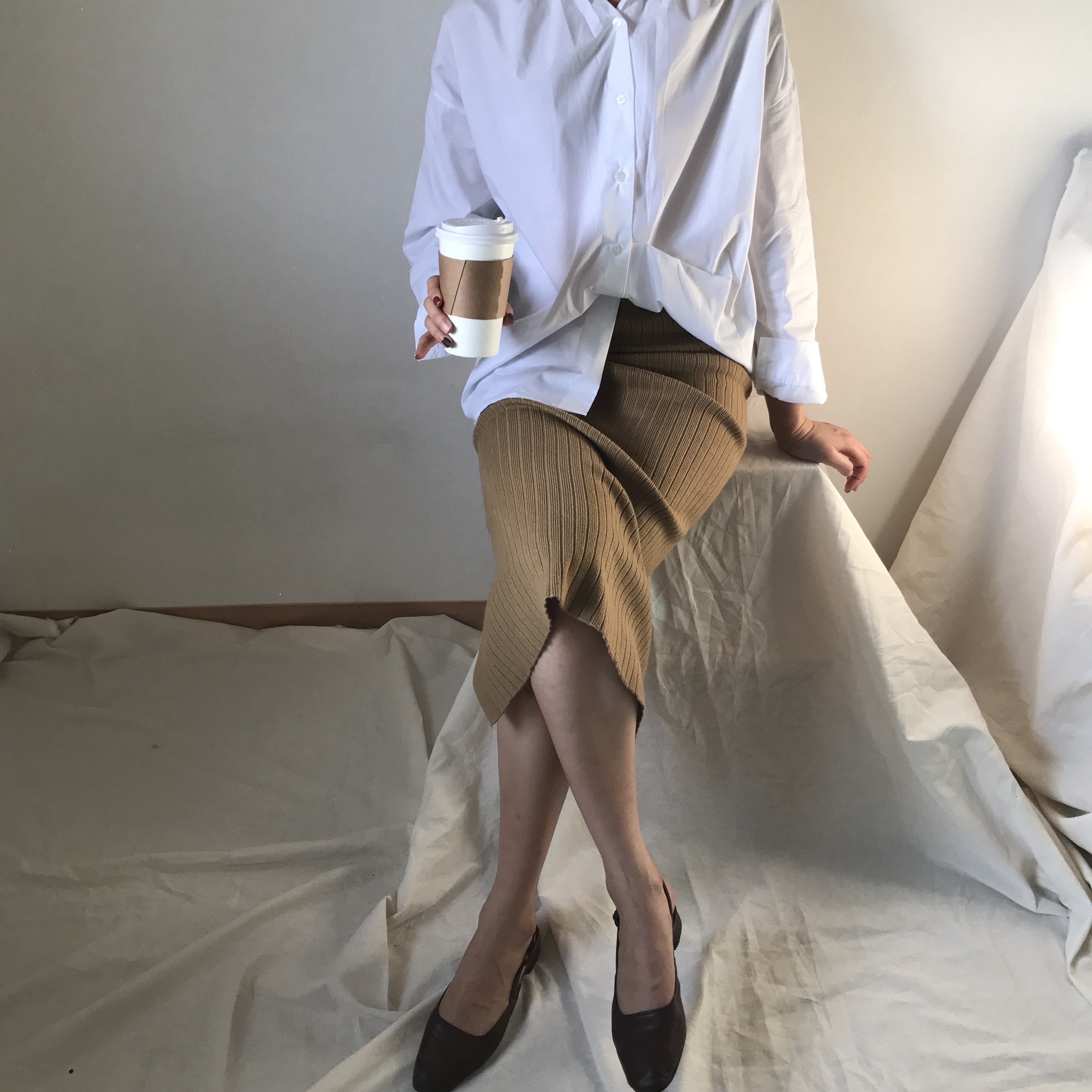 Knit Long Skirts Coordination Winter Fall