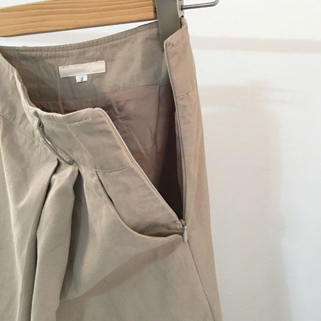 a line cotton unlined long skirt 2colans skirt Mid