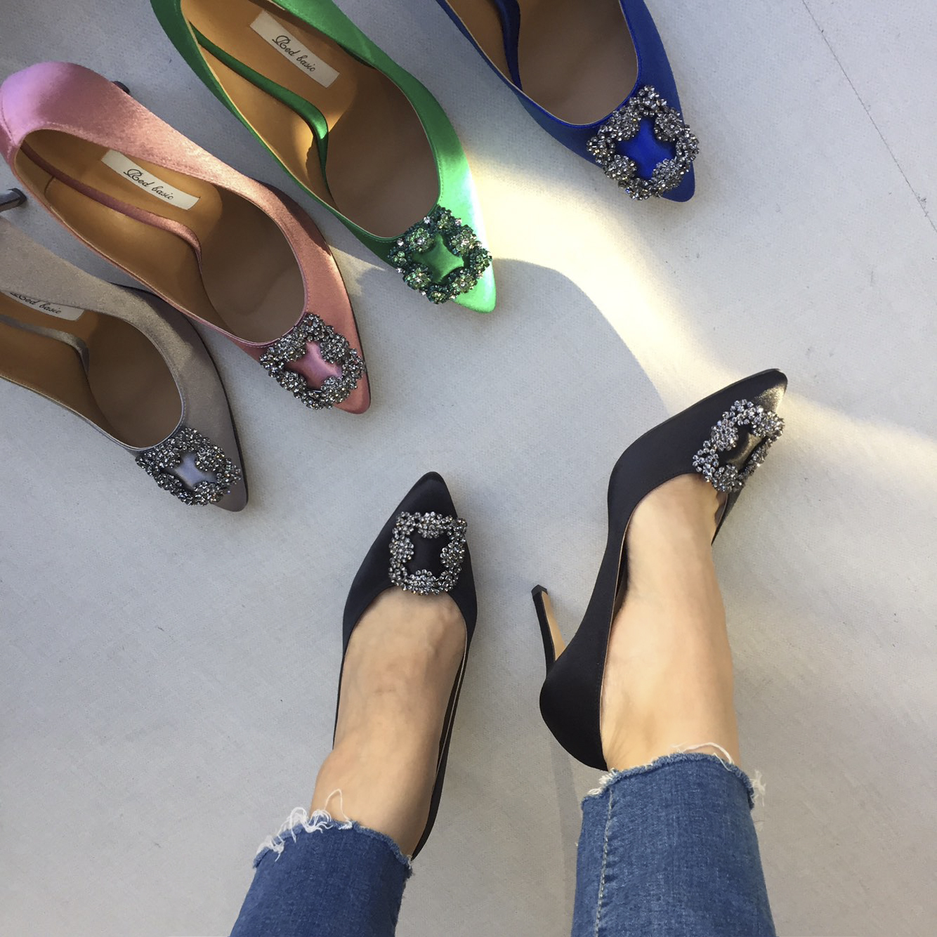 Handmade satin stiletto heel 9cm 5 color jewelry o