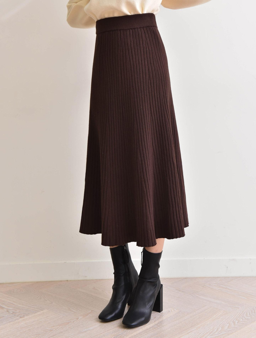 Selini A line Goliath knit long skirt A bending fl