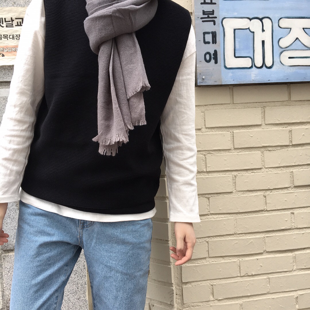 Unisex public muffler girl plain 4color Simple cle