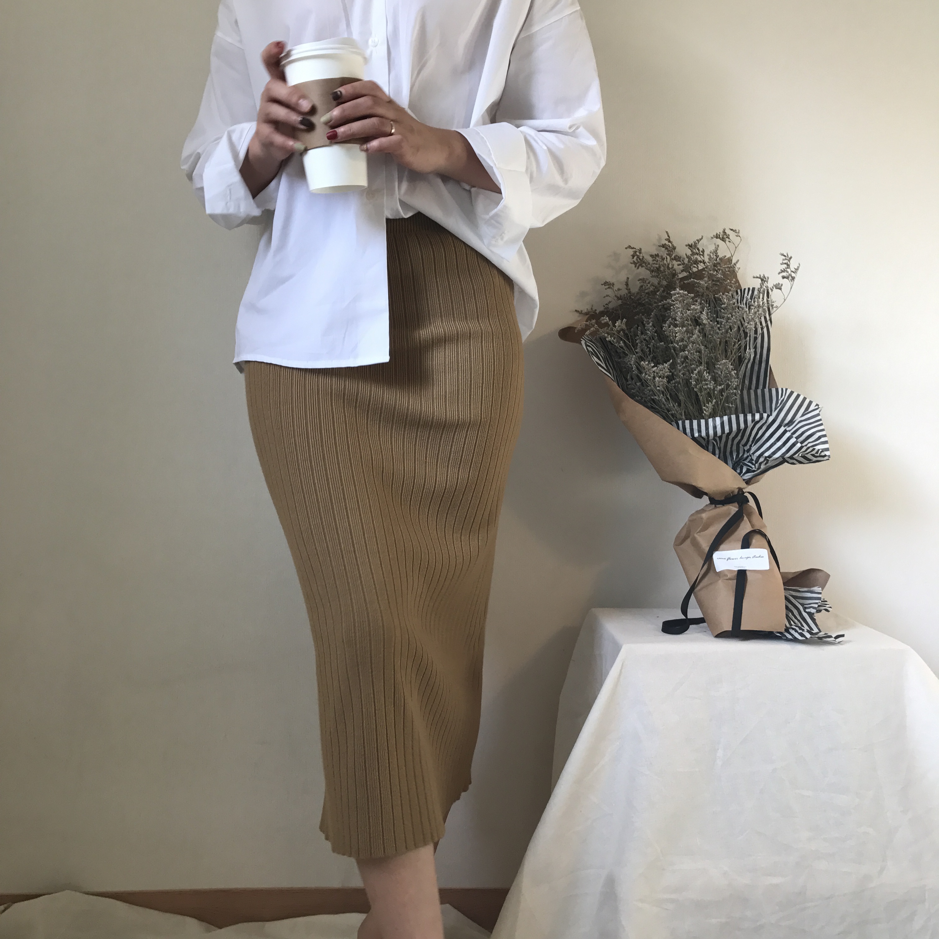 Knit Long Skirts Coordination Winter Fall