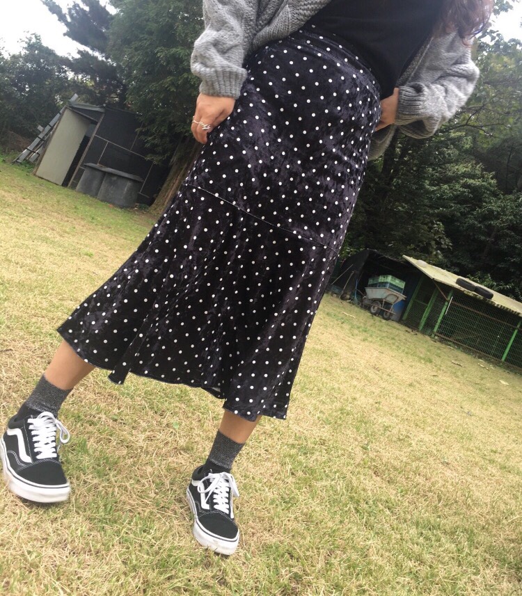 Velvet dot long skirt ajapdlemtmzjxm ajapdlemclak 