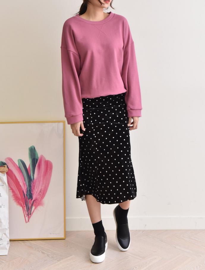 Velvet Dot Mermaid Skirt Banding Long Winter Long 