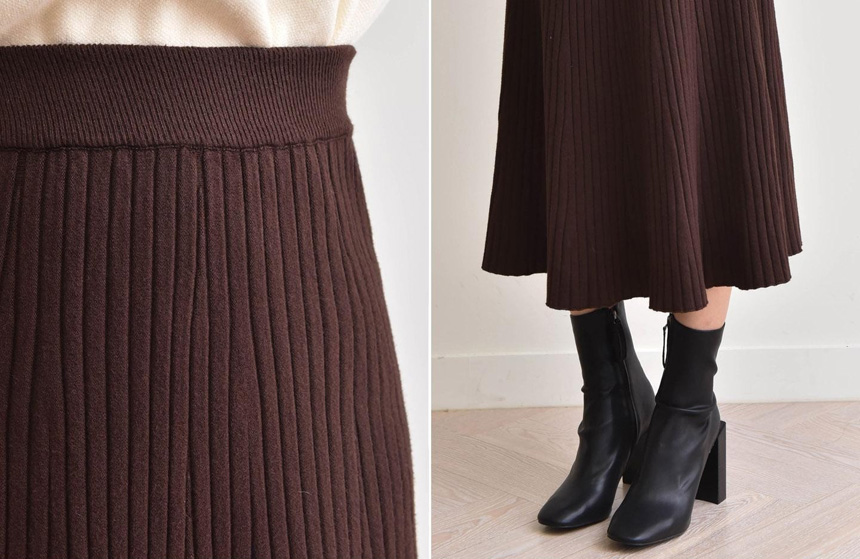 Selini A line Goliath knit long skirt A bending fl